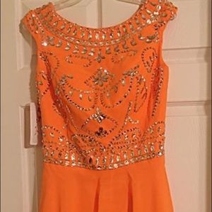 Bright Orange Cocktail Dress